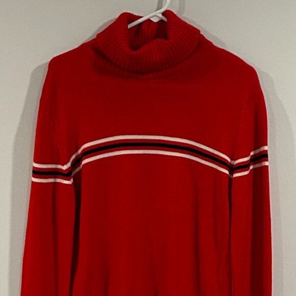 Perfect Moment Wool Striped Ski Sweater in Red Size L - Picture 10 of 11